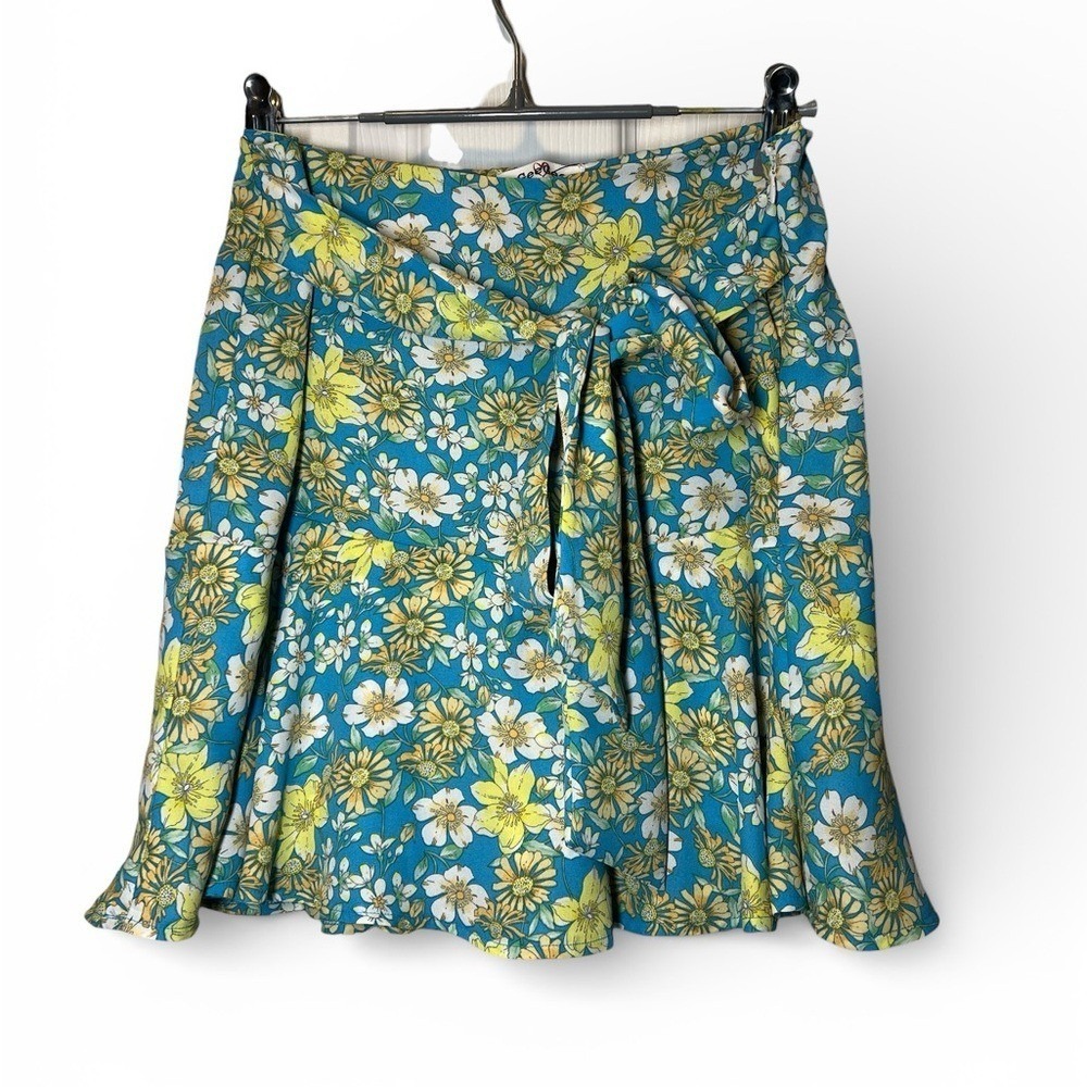 Y2K Aesthetic Floral Tie Waist Skort Short Skirt Boutique Mini Festival Boho